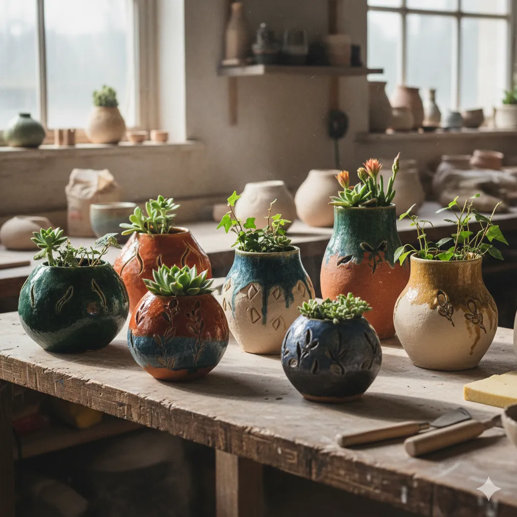 Handcrafted ceramic planters
