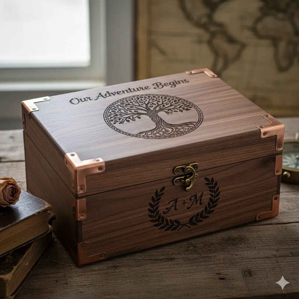 Custom Engraved Wooden Keepsake Box